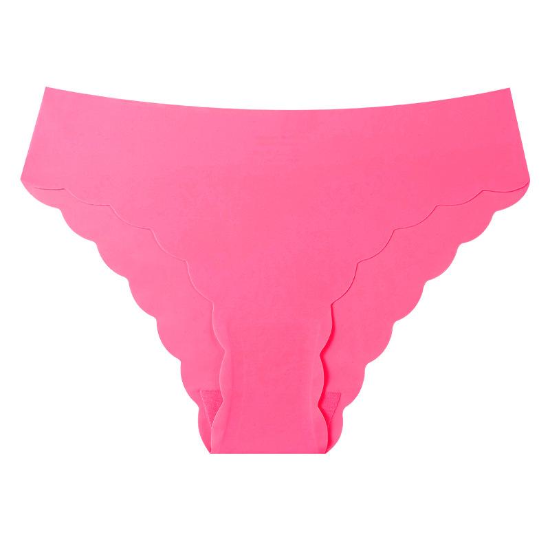 Übergröße Damen Frühling und Sommer Wellenkante Eis-Seide Unsichtbar Ohne Abdrücke Niedrige Taille Dreiecksslips