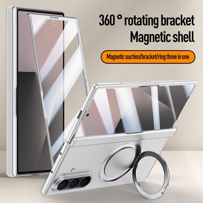 For Samsung Galaxy Z Fold 7 Case Luxury for Magsafe Ring Stand Magnetic Protective Cases for Samsung Z Fold7 Fold7 Back Cover