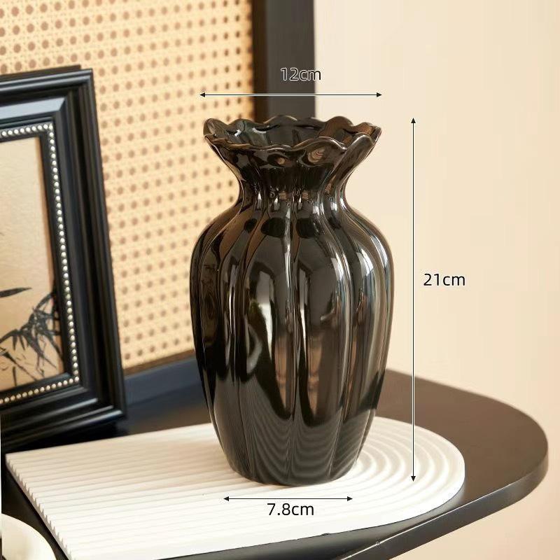 French Vintage Flower Vase Wedding Table Centerpiece Aesthetic Decorative Vases White Ceramic Vase Home Office Decoration