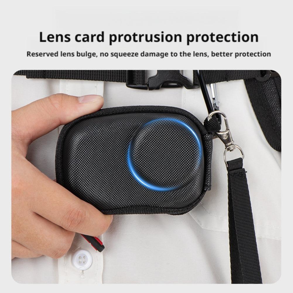 Mini Storage Bag For DJI Osmo Action 6 Carrying Case Waterproof PU w/ Carabiner Lanyard Protective Bag Camera Accessory