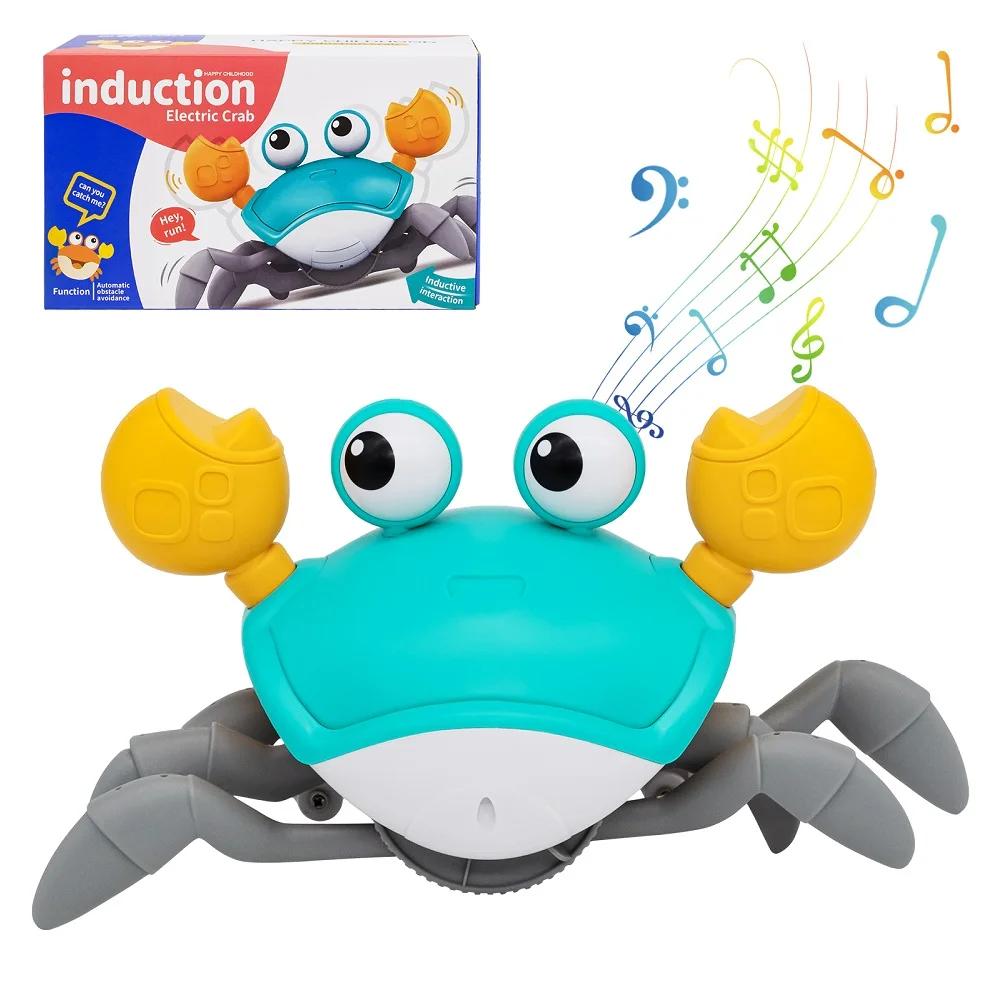 Dancing Crab Run Away Toys Baby Crawling Escape Crabs Toys Kids Electronic Toys Interactive Toddler Tummy Time Battery Version