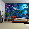 Ocean Art Tapestry Dream Sea World Wall Hanging Bedroom Decor Psychedelic    Curtain Background Room