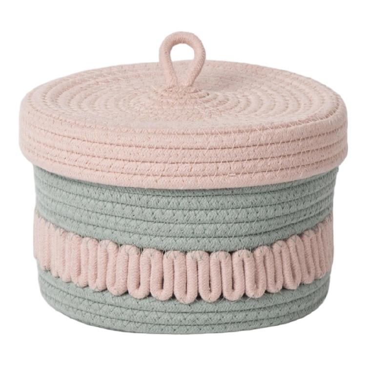 Large Capacity Cotton Rope Storage Box Handwoven Round Basket For Bedroom Living Room Decoration Multipurpose Organizer