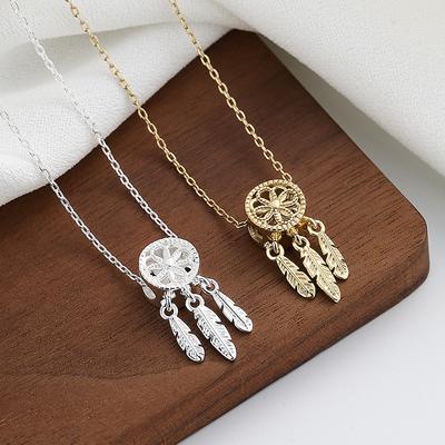 New Tassel Collarbone Chain Korean Version Light Luxury Design Fashionable Temperament Versatile Tassel Feather Necklace