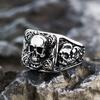 European and American Personalized Titanium Steel Retro Ring Made of Old Rose Skeleton Men's Ring
