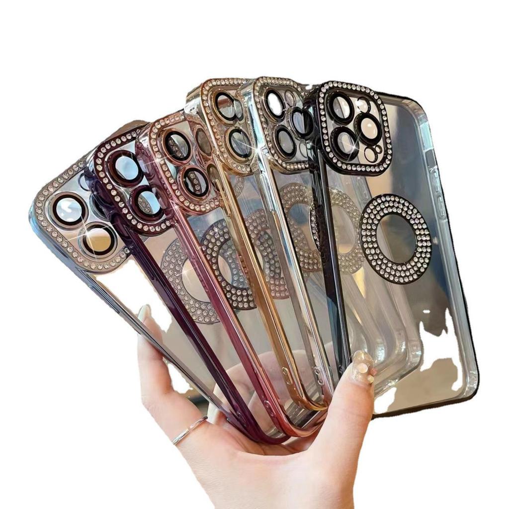 Apple 14 ProMax Diamond Flash Electroplated Clear Soft Phone Case for iPhone 12/13