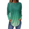 Damen T-Shirt mit Rundhalsausschnitt, lockerer Schnitt, langärmelig, Top, Pullover