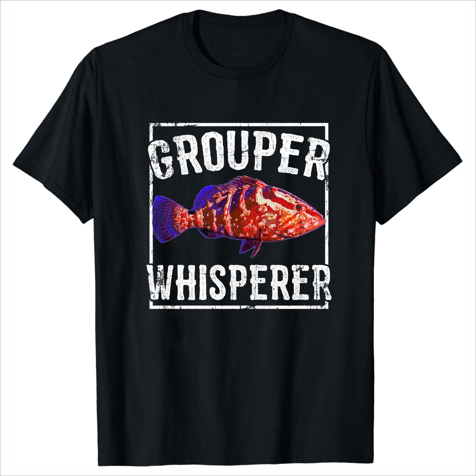 Grouper Whisperer Deep Sea Fishing TShirt 100 Cotton ONeck Short Sleeve Summer Casual Mens Tshirt Streetwear S