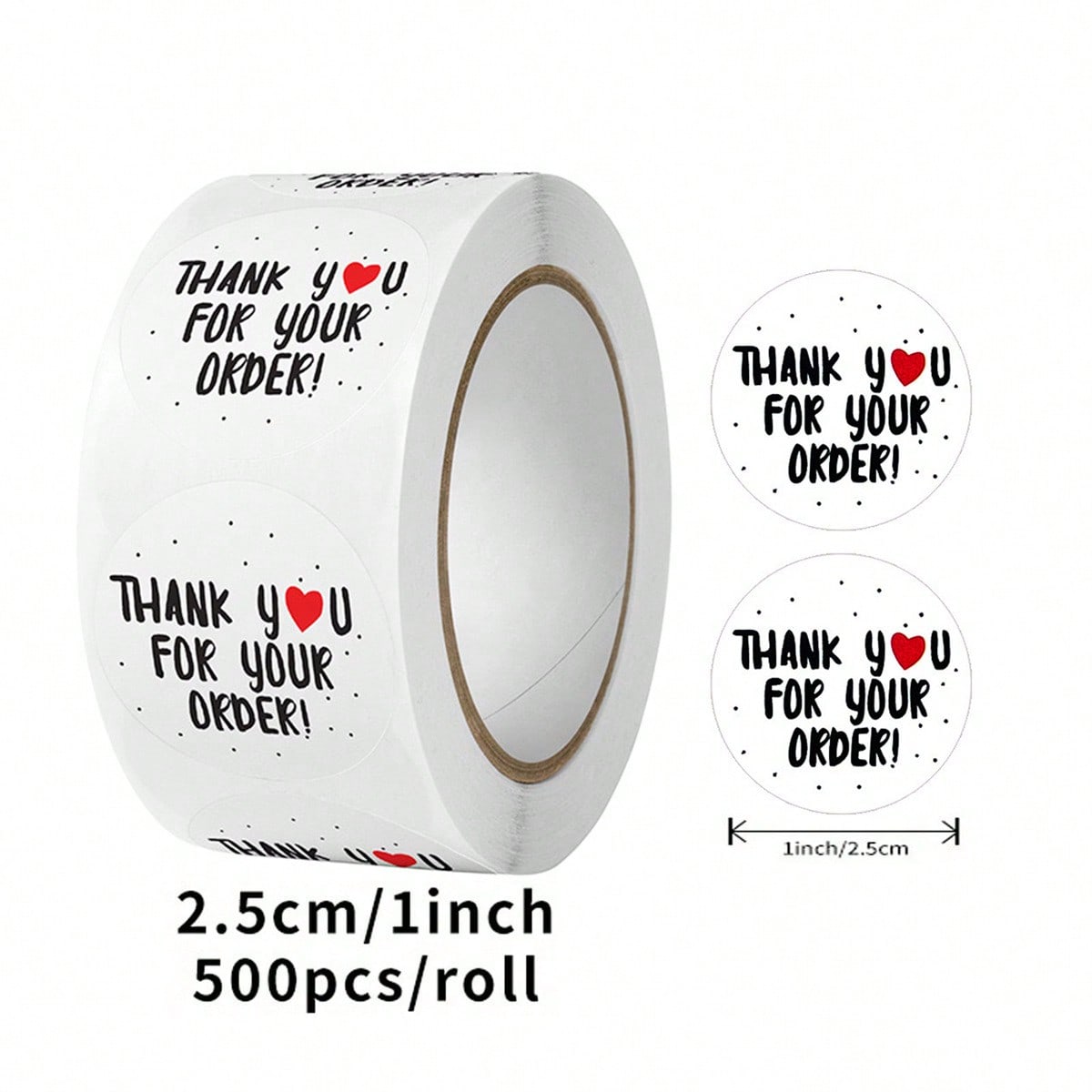 500 sheets per roll copper board self-adhesive thank-you stickers for decorating gifts. Thank you sealing labels.