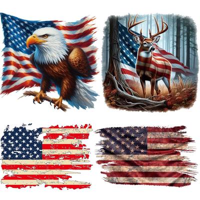 National Flag Thermal Patches Stickers Easy Print On T-Shirt Jeans Hats Vinyl Diy Washable Hoodies Thermal Press Iron On Patch