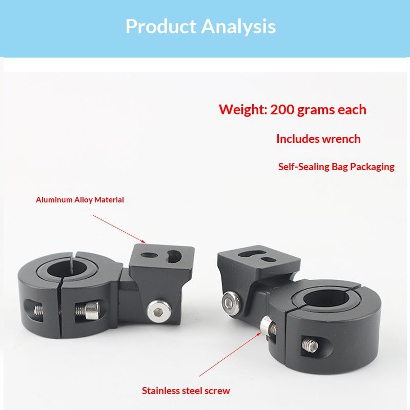 Adjustable Motorcycle Led Light Brackets Bumper Modified Headlight Mount Bracket Universal Mount Kit Internal Dia 18-32Mm