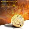 Water Ripple Effect Light Projector Flame Atmosphere Table Lamp Spherical Rotating Led Display Touch Control Desk Room Couple