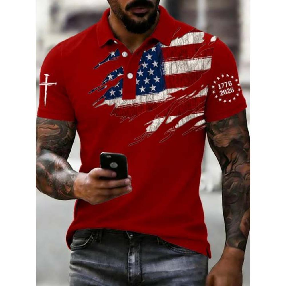 2026 Spring and Summer New Hot Selling Polo Shirt for Men with European and American Short Sleeves and Digital Printing