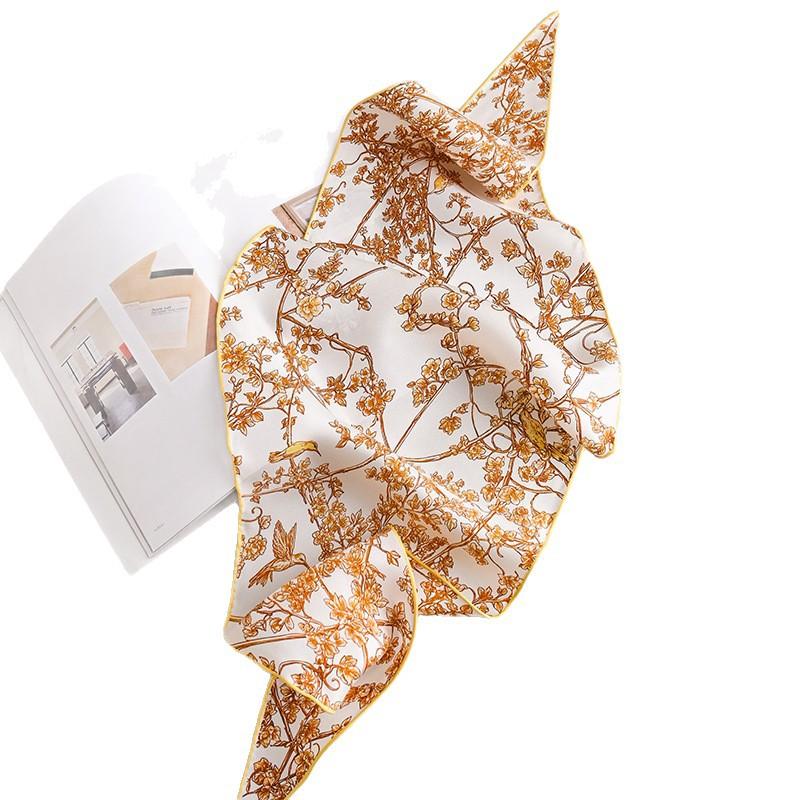 New Silk Twill Rhombus Scarf, High-end Light Luxury 100% Mulberry Silk Silk Scarf, Gift Neck Women's Silk Scarf