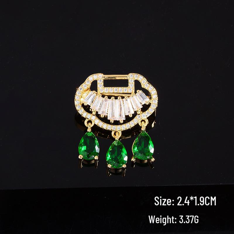 Broșă Elegantă cu Zircon Micro-Incrustat: Accesoriu de bijuterie la modă, potrivit pentru orice ținută, pentru vară