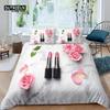 Home Living Luxury 3D Lipstick Bedding Set Cosmetic Duvet Cover Pillowcase Queen and King EU/US/AU/UK Size Comforter Bedding