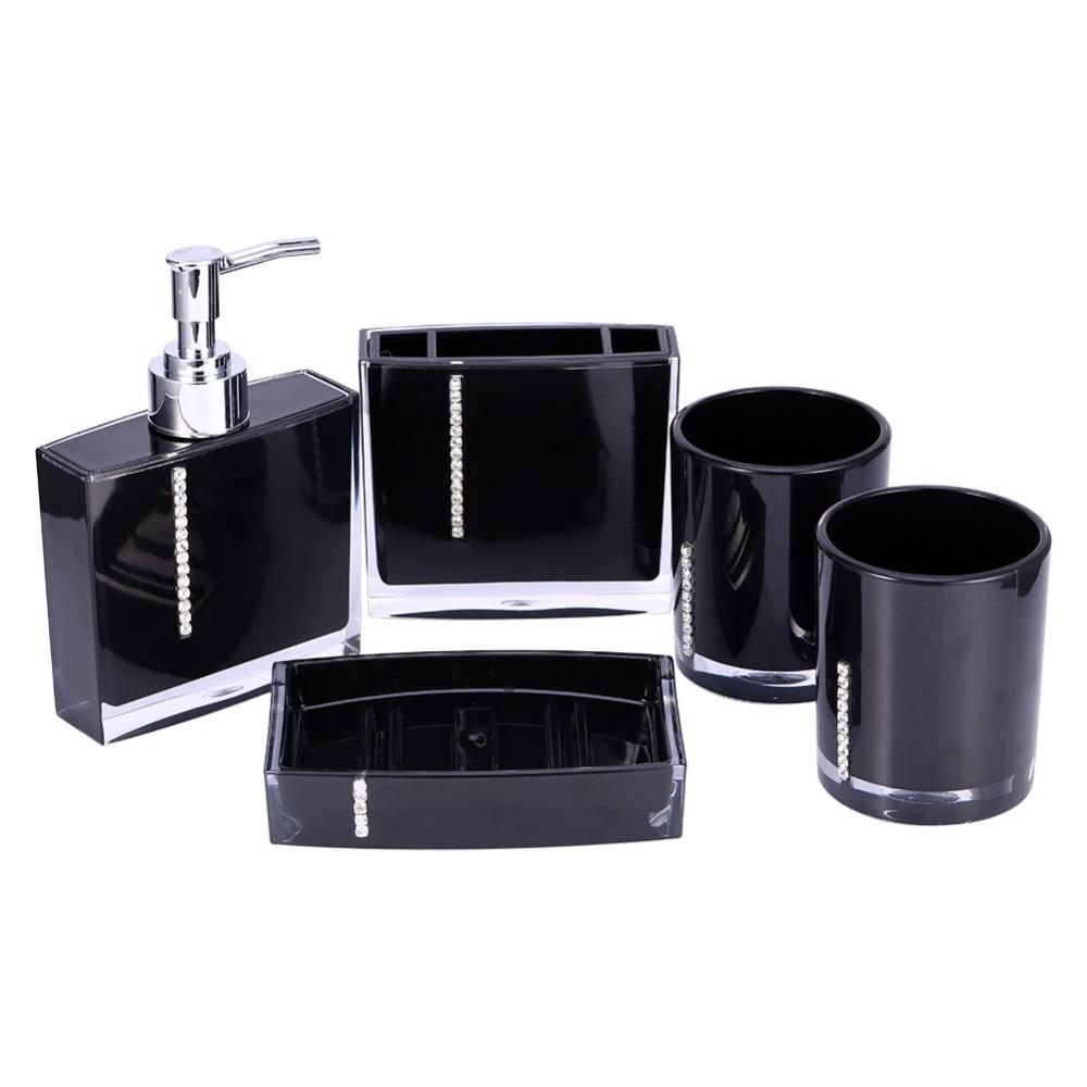 Black Bathroom Decor Set Acrylic Bathroom Organizer Set Bathroom Accessories Set Home Bathroom
