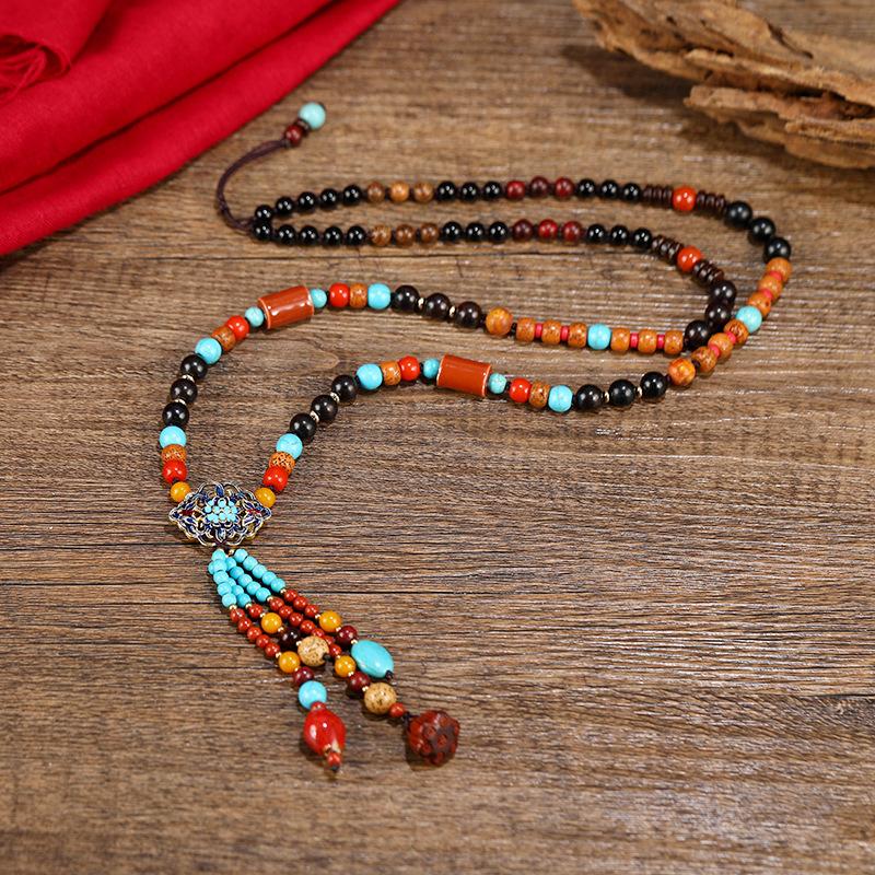 Retro Ceramic Sweater Chain - Women's Long and Versatile Necklace