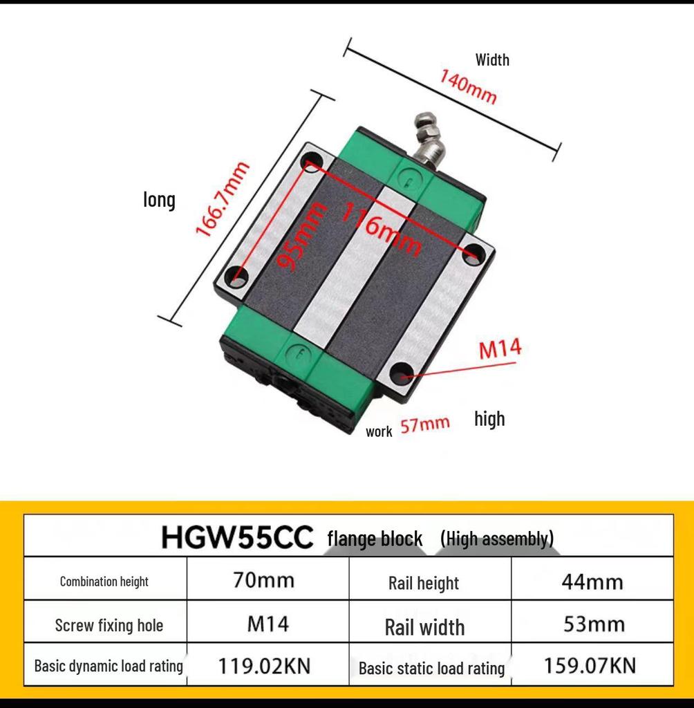 HIWIN Interchangeable Linear Guideway Block for HGH/EGH/CA Series (Sizes 15-30)