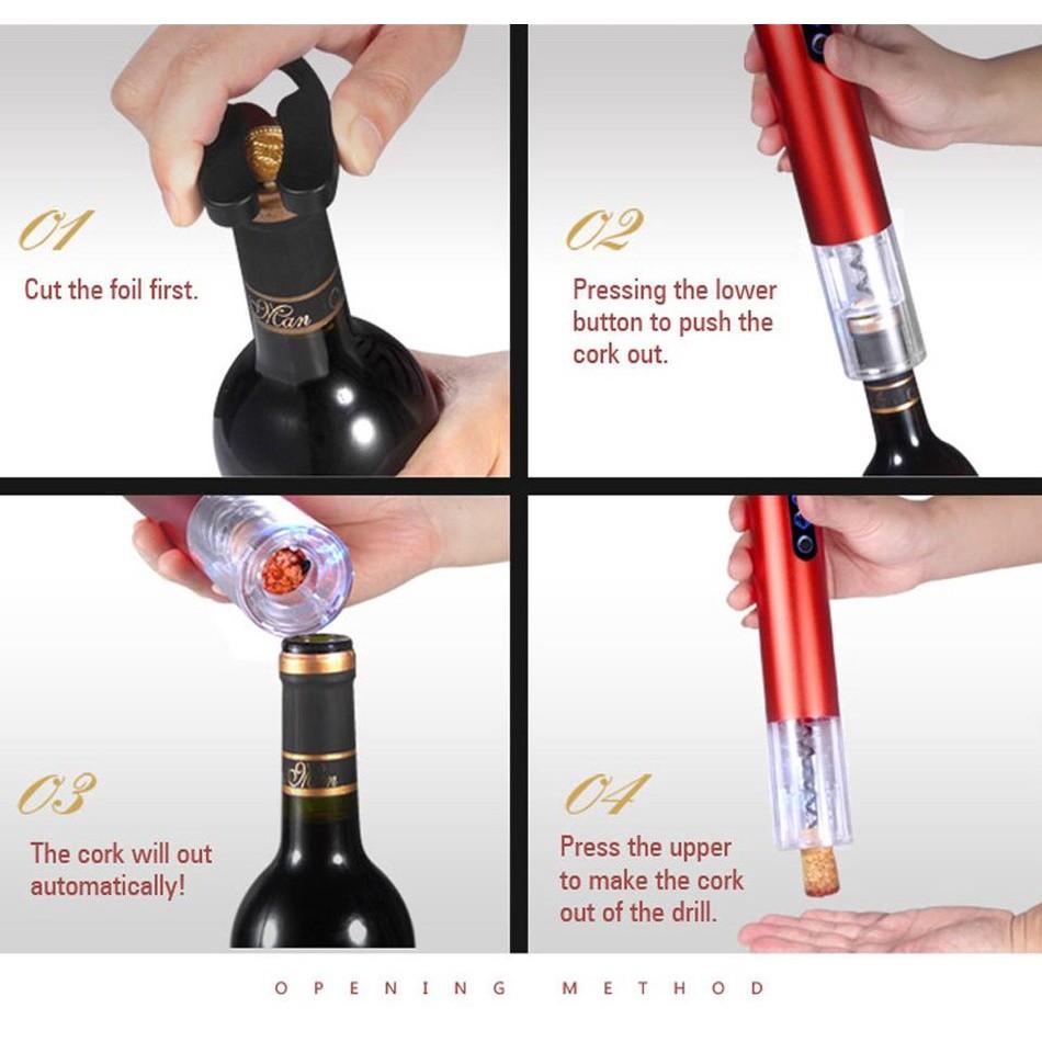 Aluminum Alloy Electric Red Wine Openers Portable Kitchen Accessories Gadgets Household Automatic Wine Bottle Opener