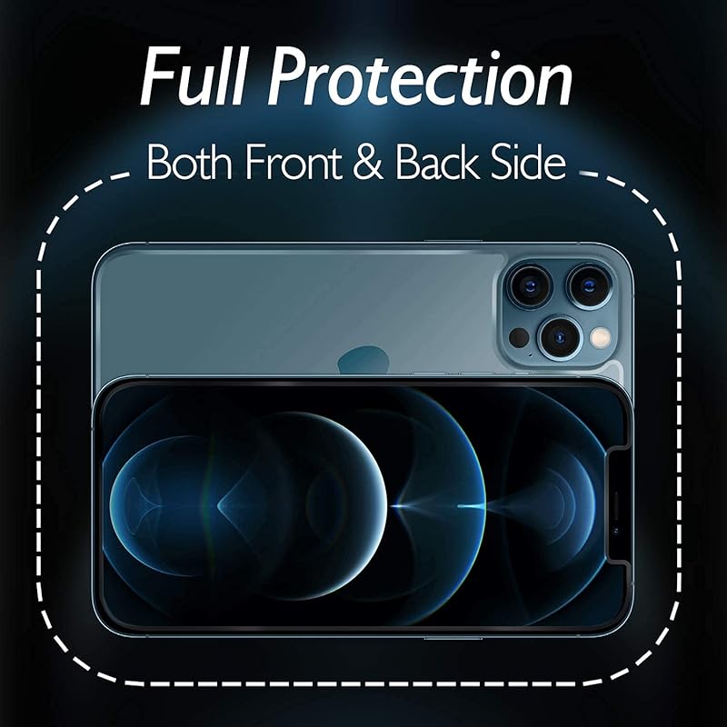 

Careflection Premium 2.5D Back Tempered Glass Screen Protector Scratch Guard For Apple Iphone 12 Pro 0 білий