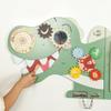 Dinosaur Wall Busy Board Educational Interactive Wood Activity Center for