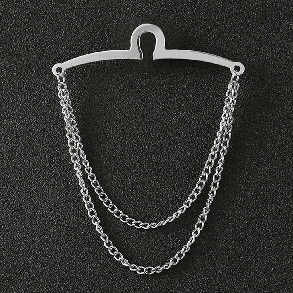 Mens Vintage Tie Clip Shirt Chain Buckle U-Shaped Tie Chain Jewelry Business Banquet Wedding Formal Necktie Accessories