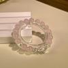 White & Pink Crystal Beaded Bracelet for Attracting Love & Positivity, Women's Gift