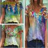 Moda Donna Casual Manica Corta Scollo a V Bluse e Camicie