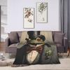 Gentleman Frog Warm Soft Blanket  Girls Boys Plush Throw Blanket Funny Bedroom Flannel Bedspread Sofa Bed Cover