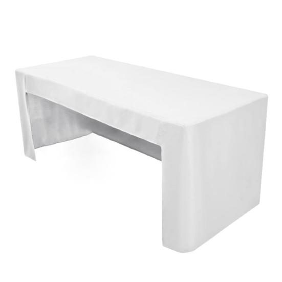 Fitted Tablecloth Polyester Open Back Table Cover Solid Color Washable Table Cloth for Meeting Party Wedding Banquet Birthday Decor