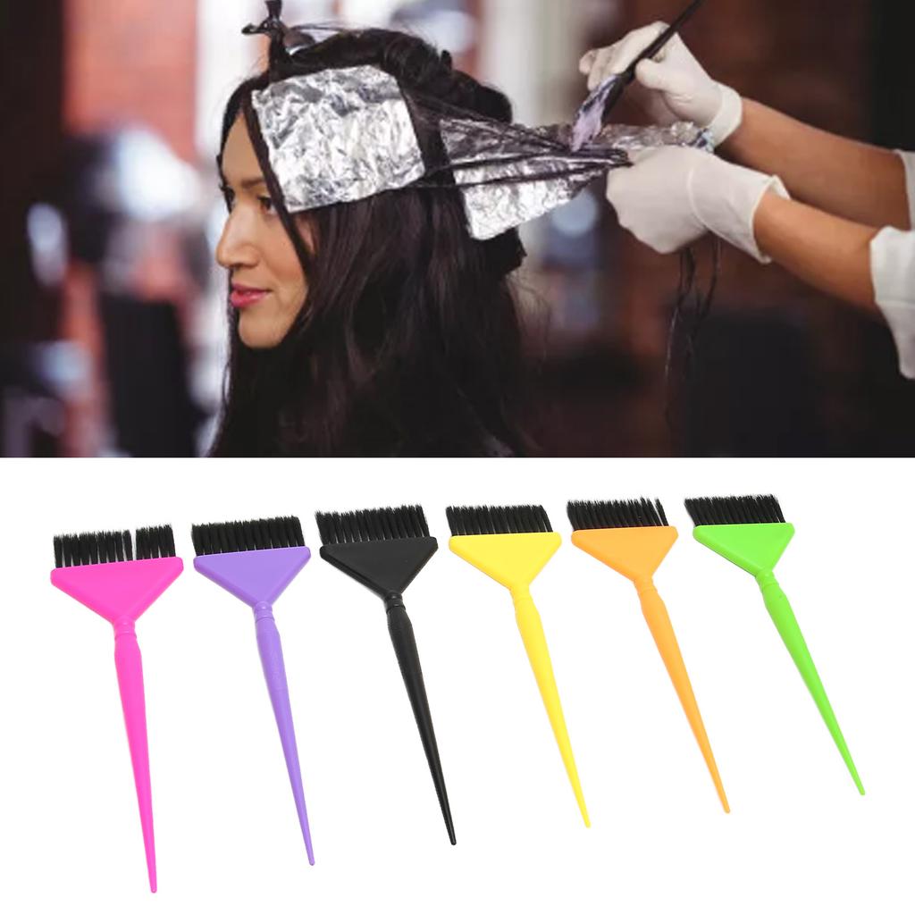 6pcs Hair Dye Brush Blending Multicolor Long Tail Hair Tinting Coloring Brush for Salon Home