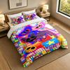 Soft Bedding Set Poppy Playtime Pattern, 1 Duvet Cover Plus 2 Pillowcases Stylish Bedroom Home Textile