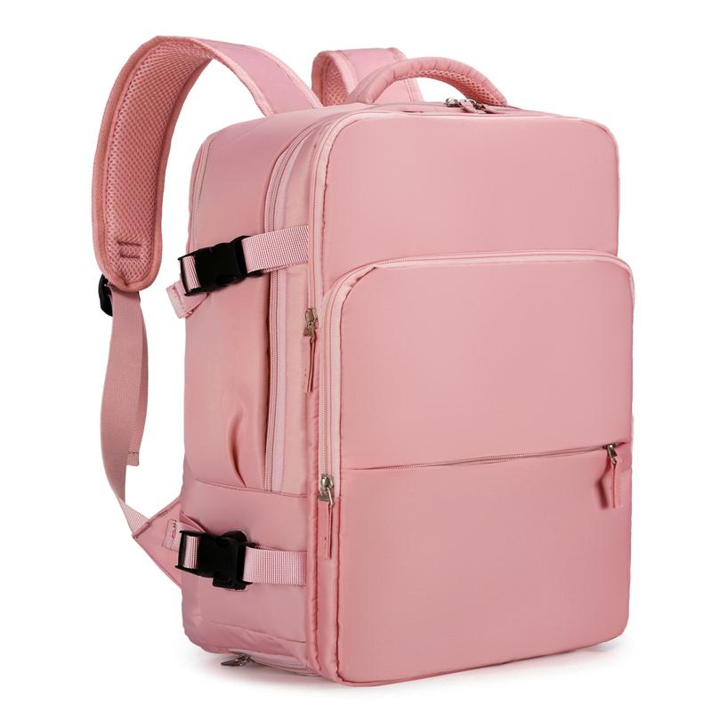 

Рюкзак для деловых поездок, тонкий, для ноутбука, ручная кладь, с портом для зарядки USB, мужская и женская дорожная сумка для рабочих поездок розовый