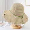 Cappello da sole estivo da donna in paglia, pieghevole, traspirante, con tesa larga, per viaggi e vacanze