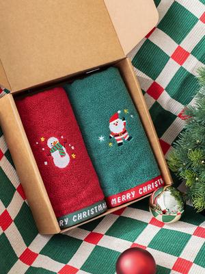 Songwol Towel Christmas Bling Bling 140g Cotton Towel 2 Sheets Kraft