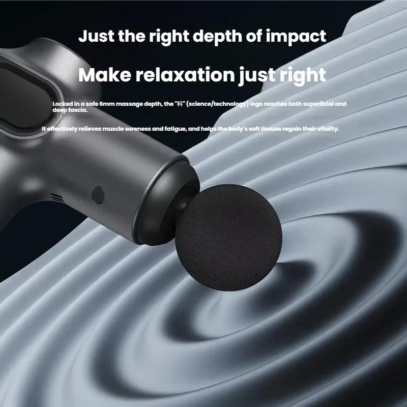 Sports Fitness Fascia Gun 4 Kinds of Massage Head Can Be Changed 6 Gear Adjustable 6MM Deep Massage Impact Mini Fascia Gun