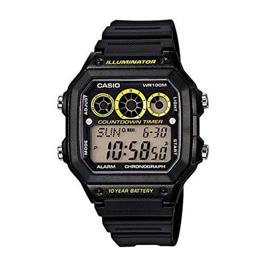 

CASIO Casio спортивные цифровые черные желтые часы унисекс наручные часы AE-1300WH-1A AE1300WH-1A мужские [Товар]
