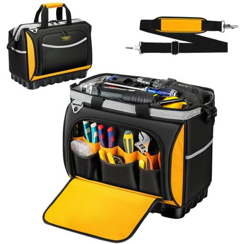 Choskiave Tool Bag, Tool Bag, Tool Storage Bag, Tool Holder, Large Capacity, Large Opening, Shoulder Strap, 25 Pockets, 1680D Oxford Cloth, Tool Stora