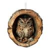 1/4Pcs Animal Christmas Ornaments 2D Flat Acrylic Owl Decorations Forest Animal Hanging