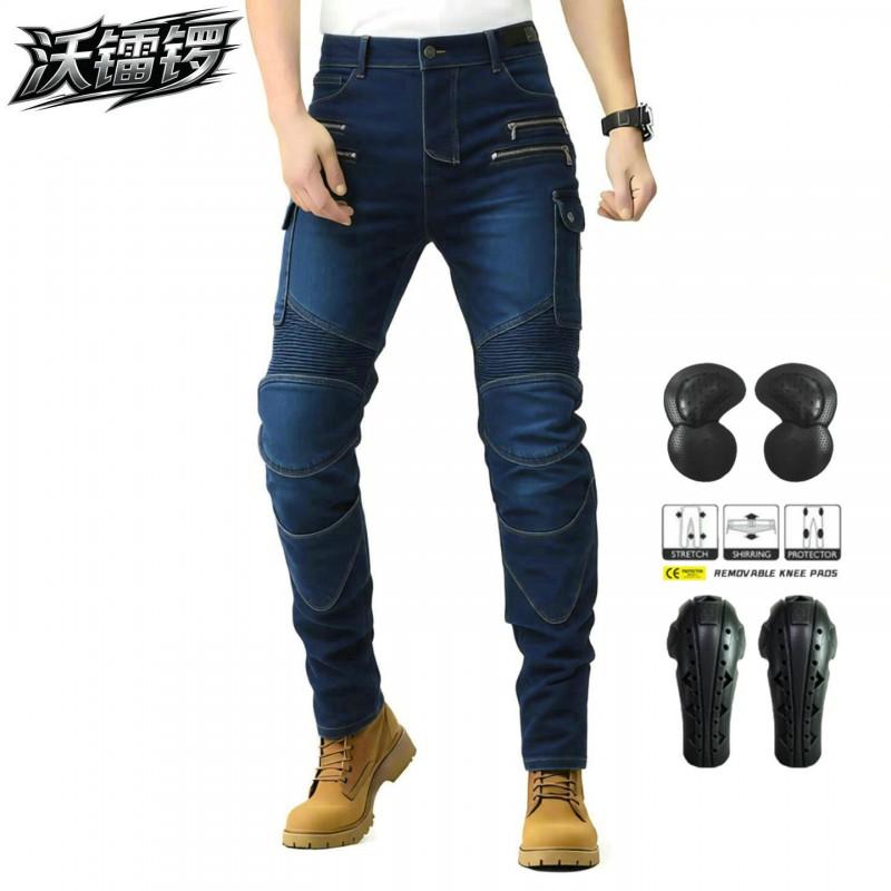 Mens Motorcycle Riding Pants With Reinforced Knee Protection Cotton Tactical Cargo Outdoor Biking