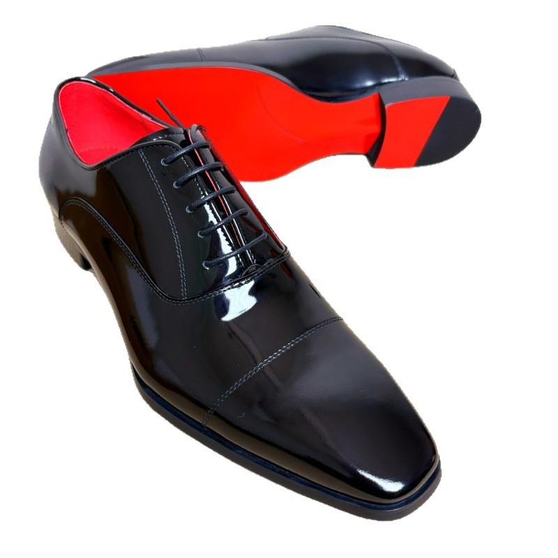 2025 Herren Rotsohle Quadratische Zehe Schnürschuhe Höhenverstärkende Business Casual Oxford Schuhe für Hochzeiten