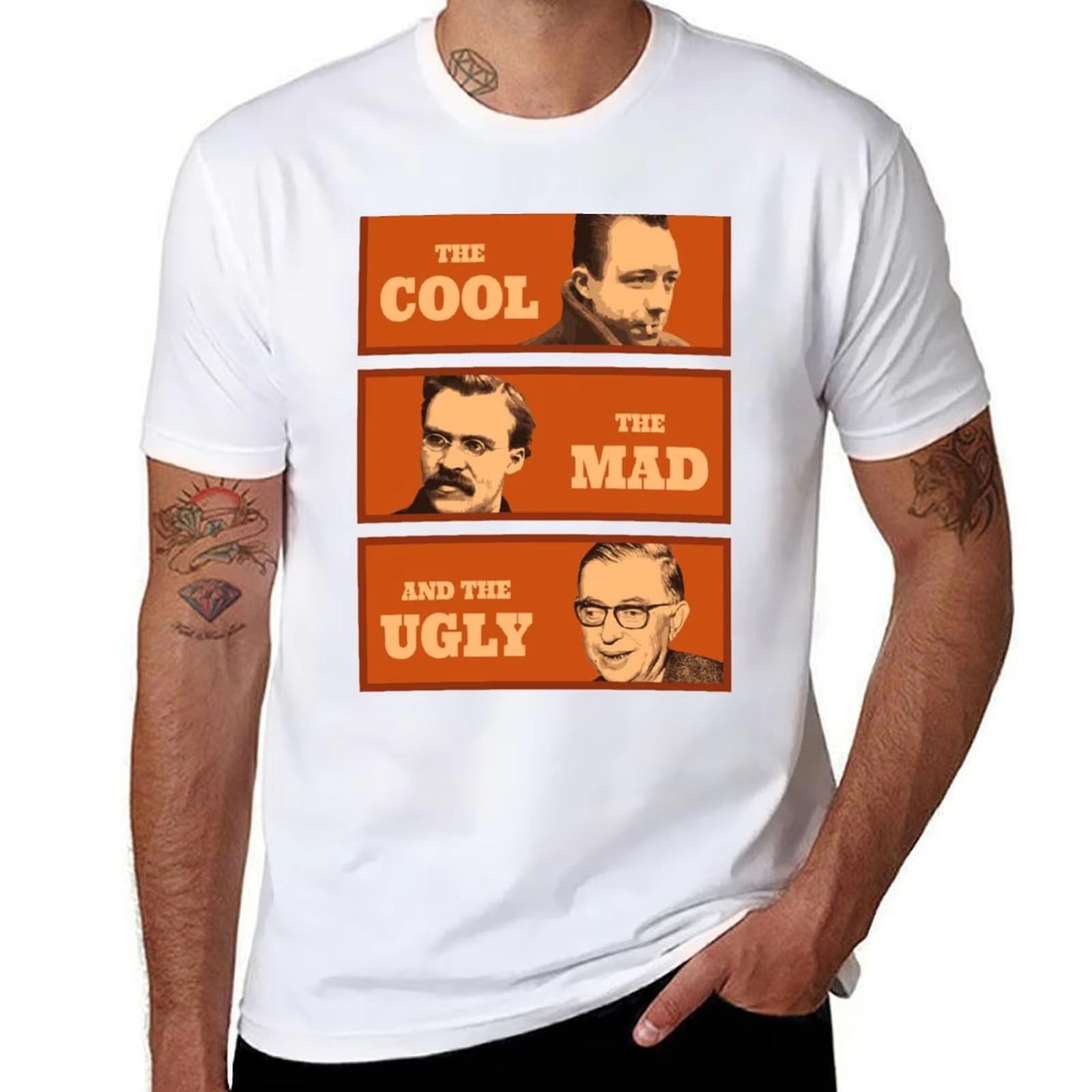 

2025 New Camus Nietzsche Sartre T-Shirt Cute Tops S-3XL Size Tops Men Women Summer Retro Y2K Top Tee Clothes Fashion Casual Tops 4XL