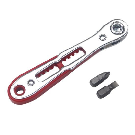 

Трещоточный ключ с нескользящей рукояткой Двусторонняя конструкция Компактный Портативный Прямой Реверсивный Крестовой Колено Плоская головка Ключ A