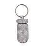 Bling Pill Container Portable Pill Bottle Case Waterproof Travel Medicine Box Crystal Mini Pill Holder Storage With Keychain