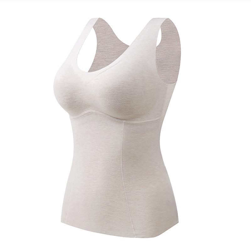 Women's Cashmere Silk Padded Vest: Warm, Plus Velvet Inner Top 4033