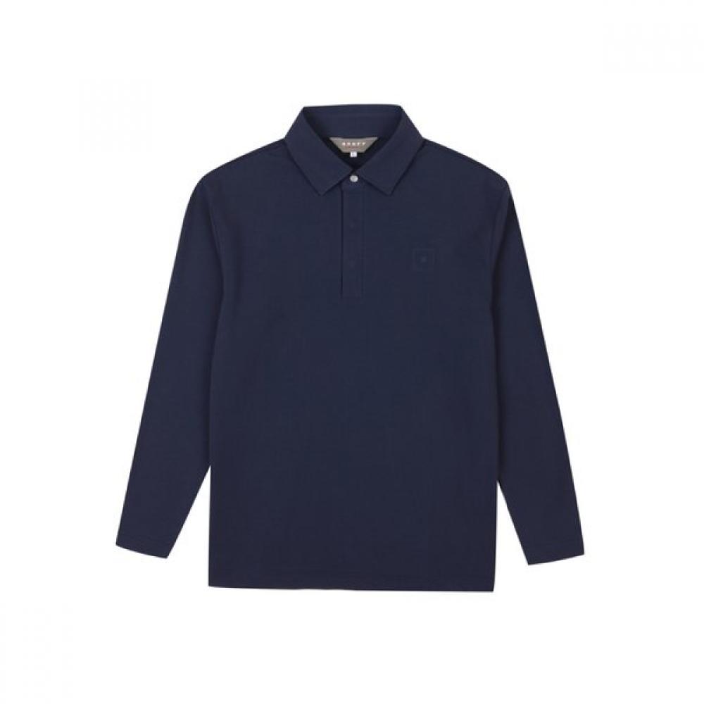 

Onoff Men S Poly Collar Long Sleeve Polo Shirt Of9612gb Navy NAVY/LL