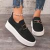 Mocassins de Sport Flyknit Grande Taille pour Femme Printemps 2025 avec Boucle Métallique