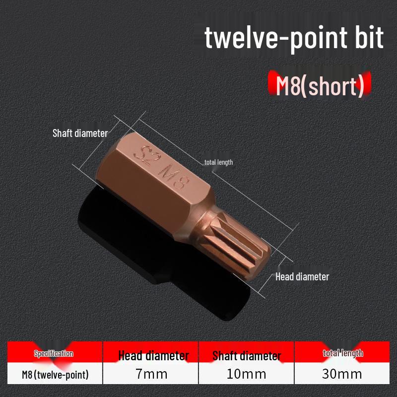Hexagonal T30 Internal 6-Spline, 12-Point Star Key Socket M10 Tool, T40 Auto Repair.