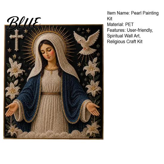 Pearl Painting Kit Sentimental Present DIY Faux Virgin Mary Faith Kit Art Religious Craft Set